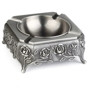 Metal Pewter Totem Pole Design Ashtray