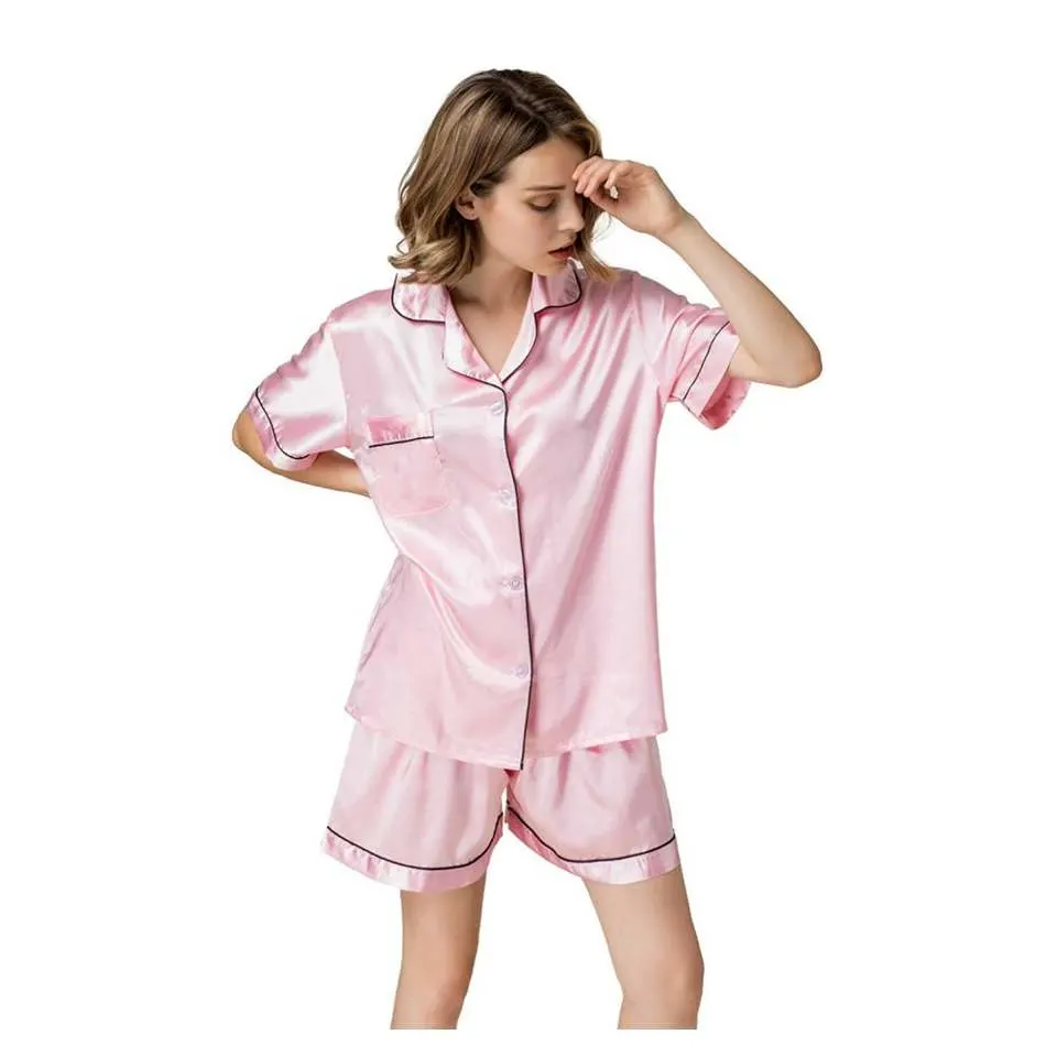 Pijama de dos piezas de ropa de salón de tamaño Plus para mujer 100% poliéster Juego de ropa para dormir