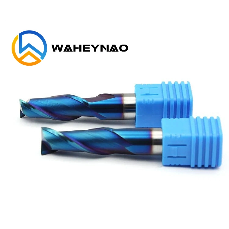 Ferramentas manuais de cortador de máquinas CNC Waheynao Solid Blue Carbide Para fresadora de superfície quadrada Metal HRC45 55 60 70 Bits End Mill