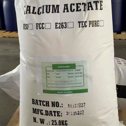 Acetic Acid Calcium Salt E263 C4h6cao4 Calcium Acetate Powder