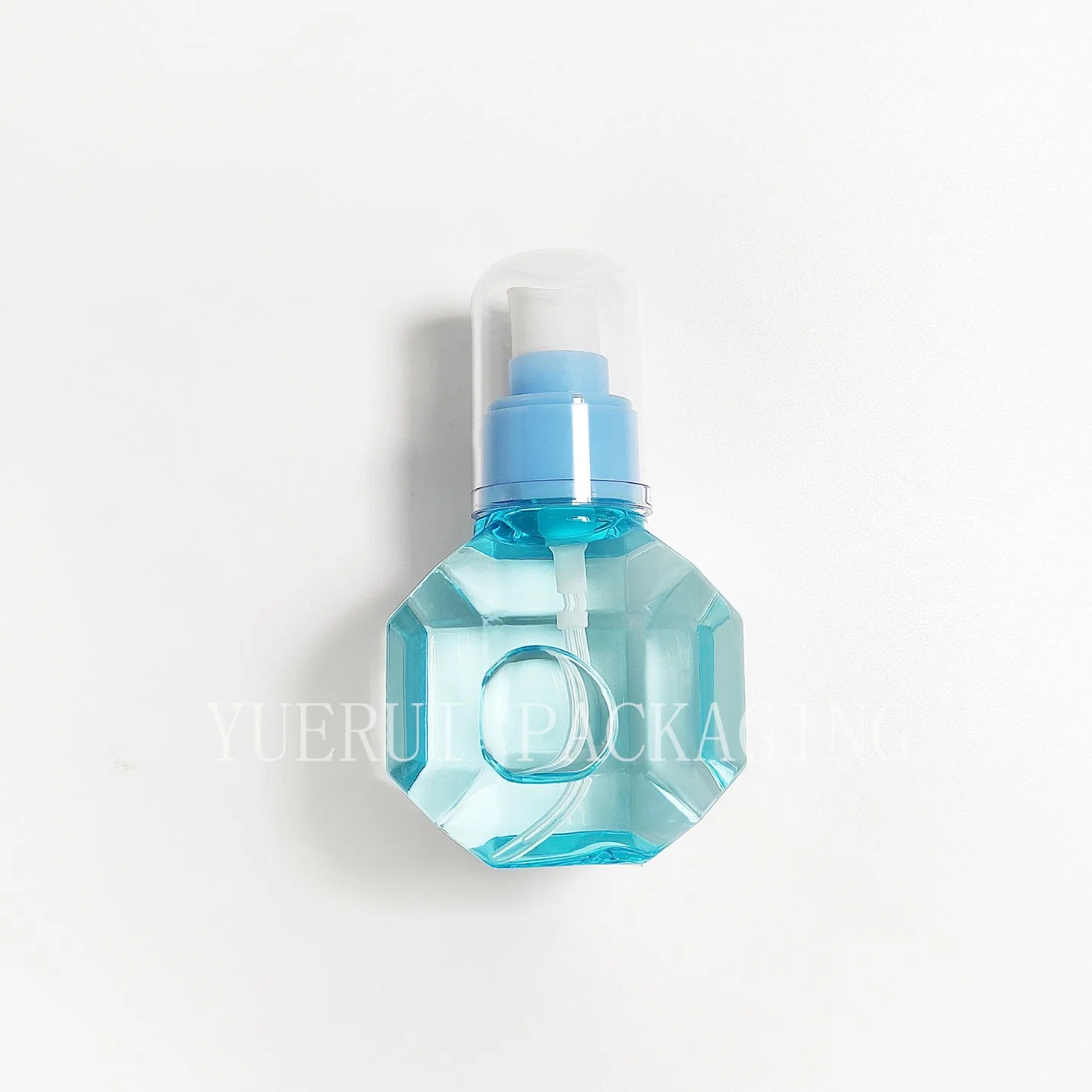 Hot Sale 100ml Cosmetic Polygon Bottle Clear Plastic Luxury Essence Water Toner Fine Mist Spray Pump Bottle