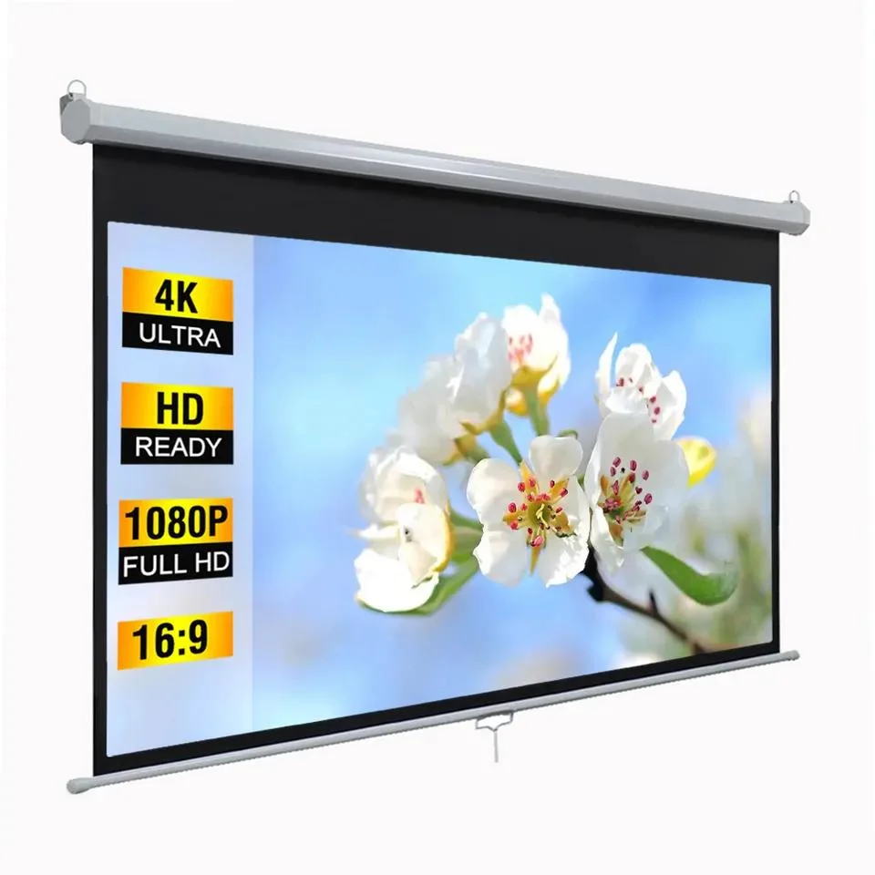 High Quality and Reliantable Manual Pull Down Projector Screen in China