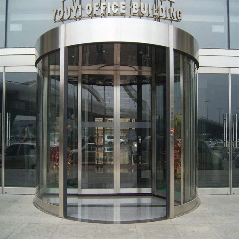 Automatic Revolving Door Clad with Stainless Steel Unpainted or Rose Gold Various Available