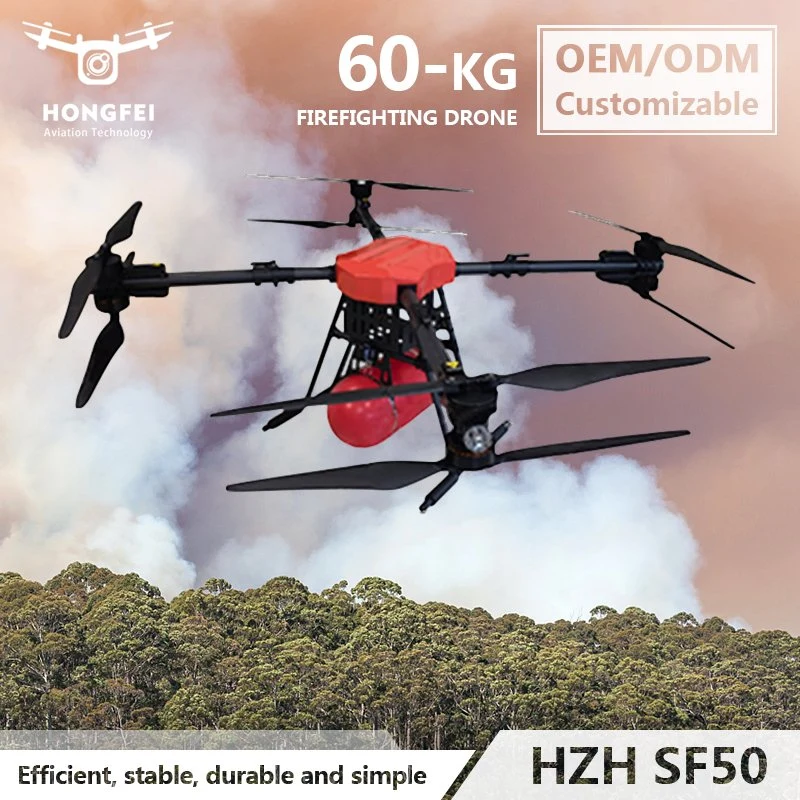 Forest Wildland Heavy Load 60kg Payload Firefighting Drone with Fire Extinguisher Launch