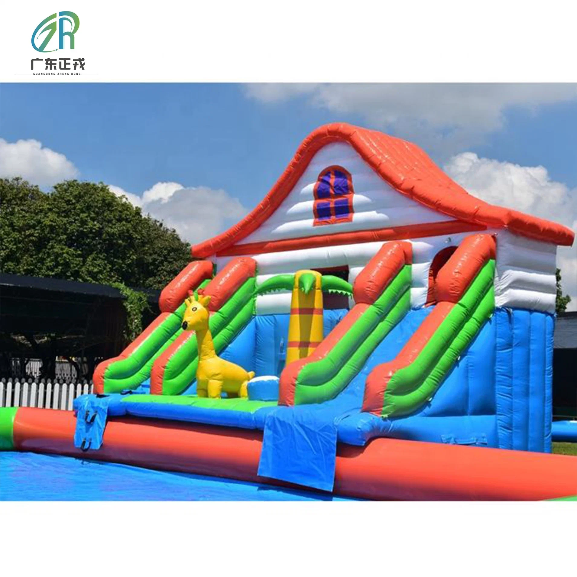 Good Quality Commercial Mobile Big Inflatable Park Slide with Frame Pool Portable Kids Amusement Park Inflatable Water Park