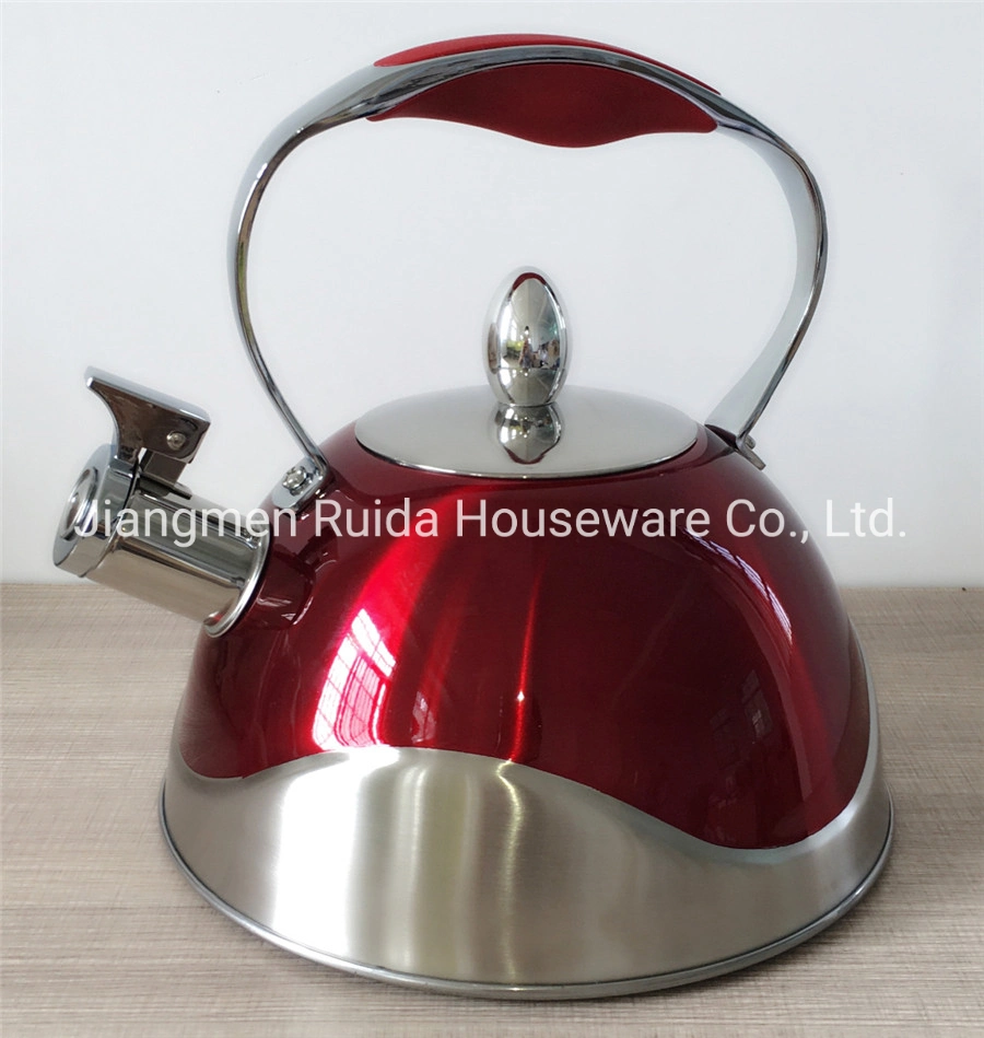 New Style Coating of Kettle 3.0 Liter Stainless Steel Water Kettle with Comfortable Soft Touch and Body in Red Coating