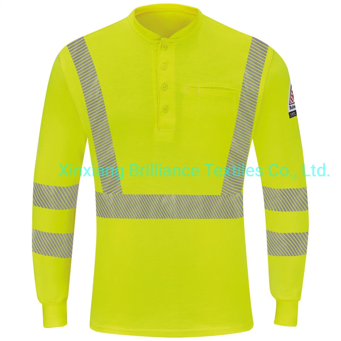 Custom Flame Resistant Garments Work out Shirts Safety Arc Rated Hi Vis Work Long Sleeve Shirt