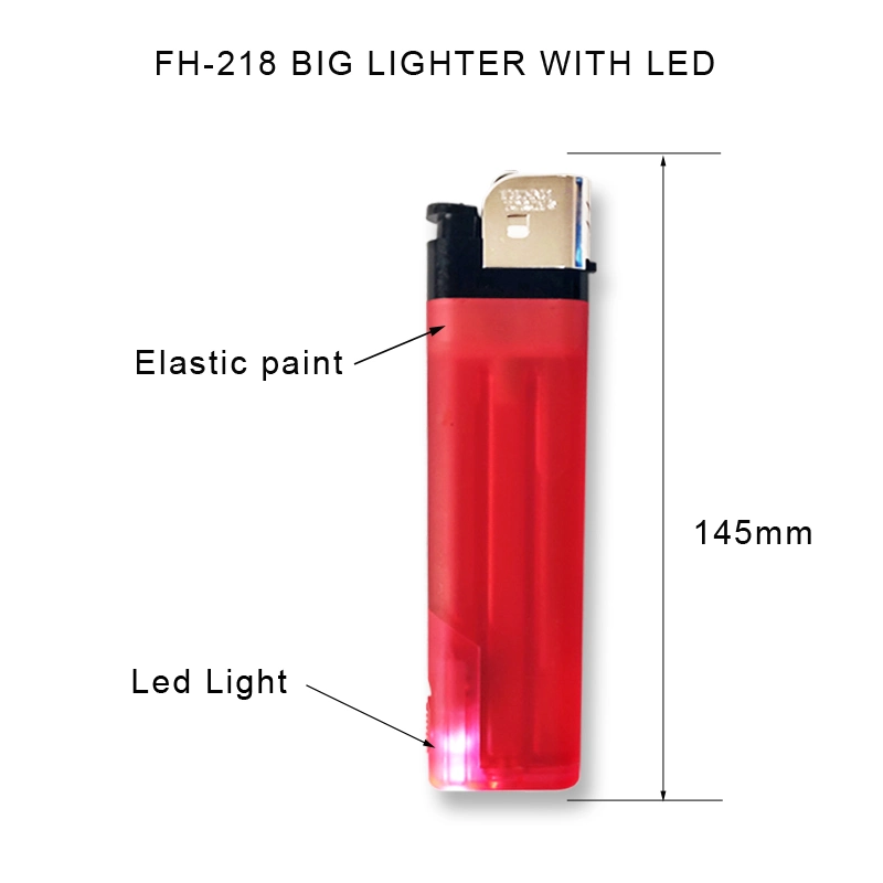 Encendedor de plástico grande FH-218 Encendedor gigante con LED.