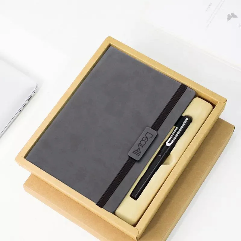 Ordinateur portable avec stylo Gift Set Soft en imitation cuir synthétique Couverture cartonnée portable d'impression personnalisé