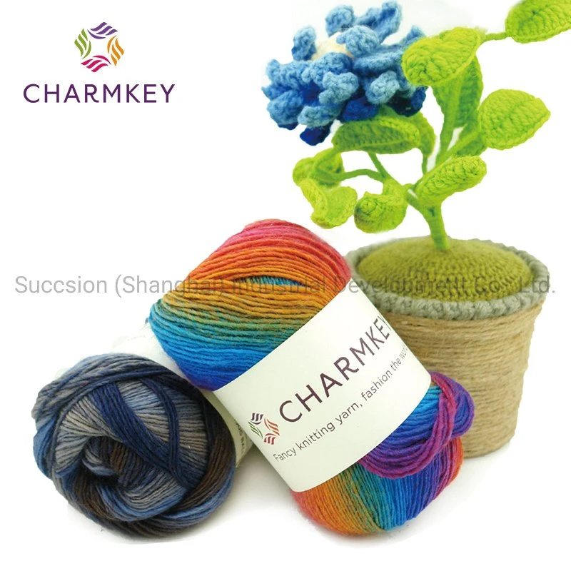 Rainbow Color Wool Blended Yarn with Beautiful Colors