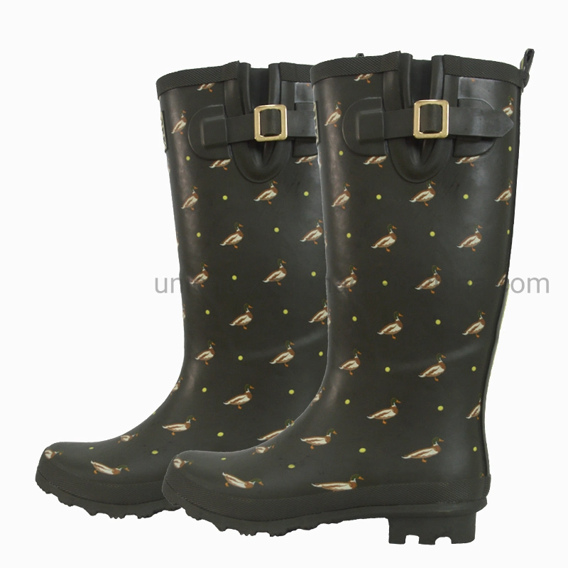 Waterproof Rain Shoes Long Rubber Design Fashion Rain Boots for Adult