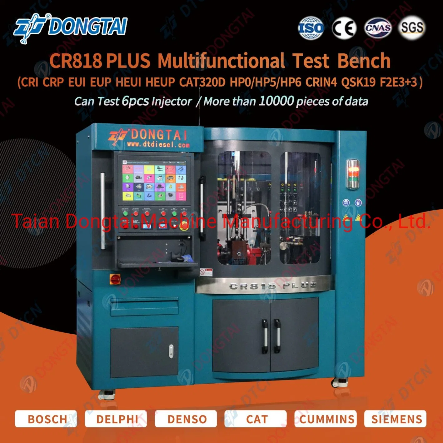 Dongtai Cr818 Plus Multi-Functional Common Rail Test Bench with CRI Crp Eui Eup and Heui Function