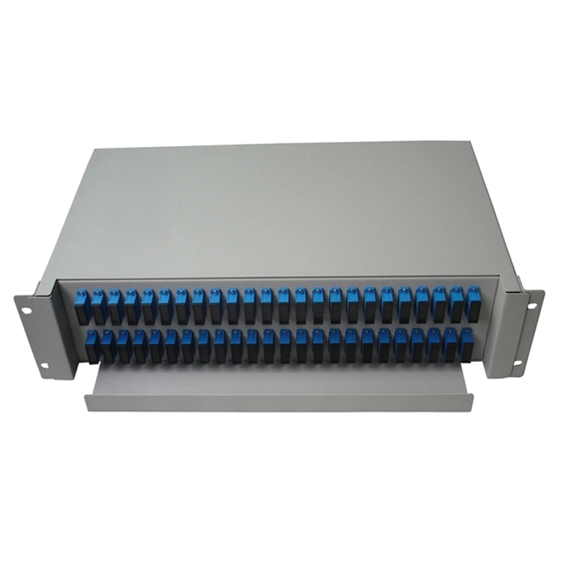 FTTH Indoor Outdoor 12 24 48 96 Core Sc APC Fiber Optic Termination Box 96 Core ODF 2u Rack Fiber Cable Distribution Box