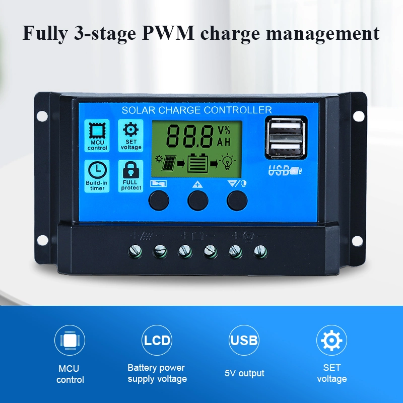 Suyeego Neue Ankunft Solar-Ladekontroller PWM Solar-Ladekontroller Solarpanel-Controller mit 2 USB-Gerät angeschlossen