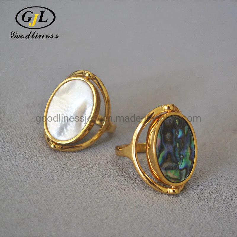 Wholesale/Supplier Original Design Double-Sided Rotating Shell Mother Shell Ring