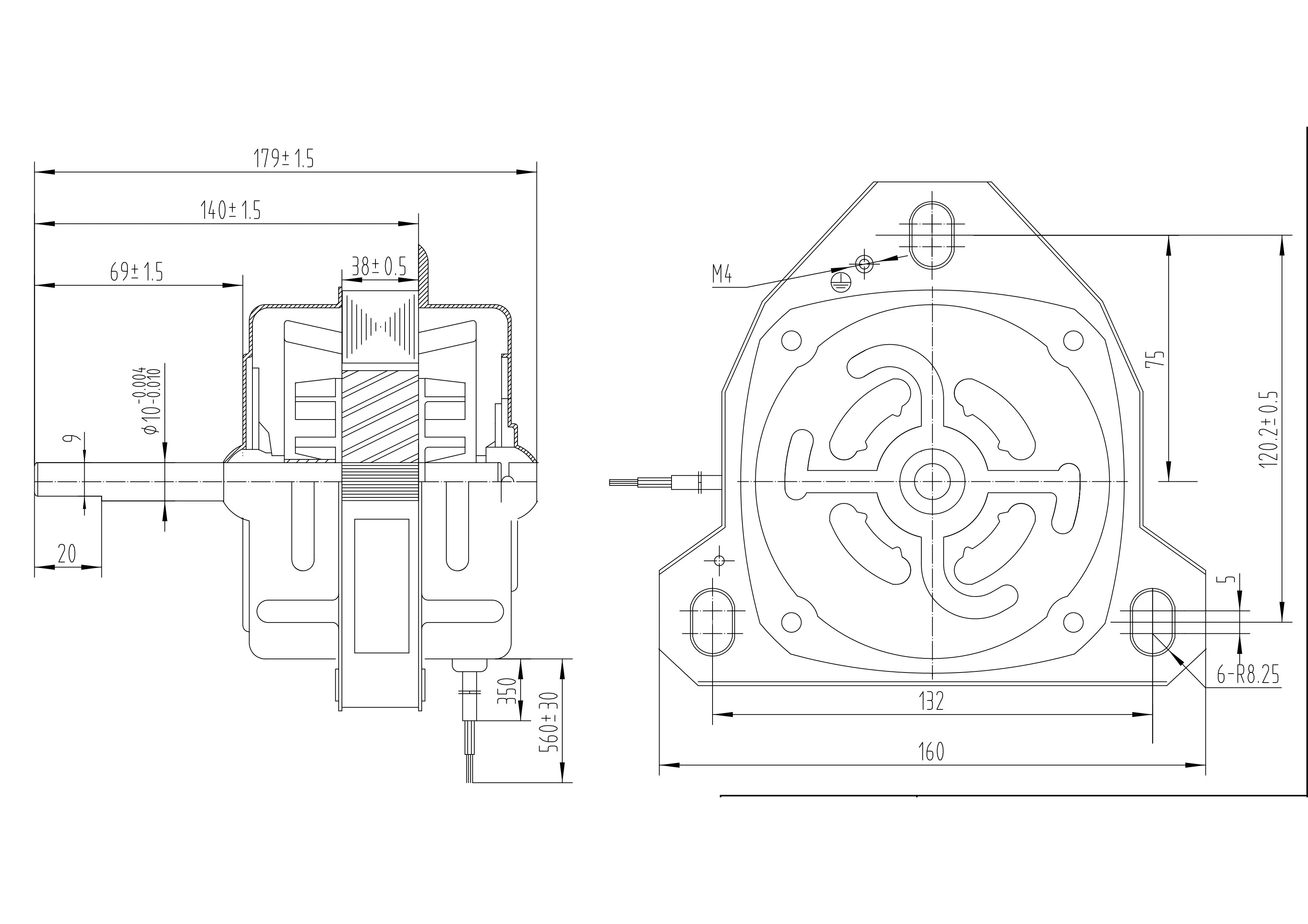 Lavadora AC Motor con alambre de aluminio 100W