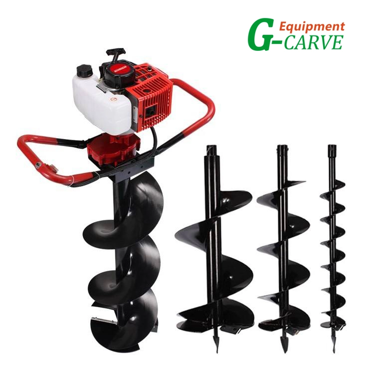 G-Carve China Professional Gasoline Ground Hole Drill 300mm Earth Hand Auger