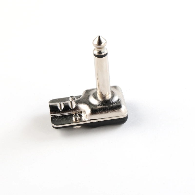 1/4 Mono rechtwinkliger Nickel-Pfannenstecker für Effektpedale Gitarren-Patchkabel