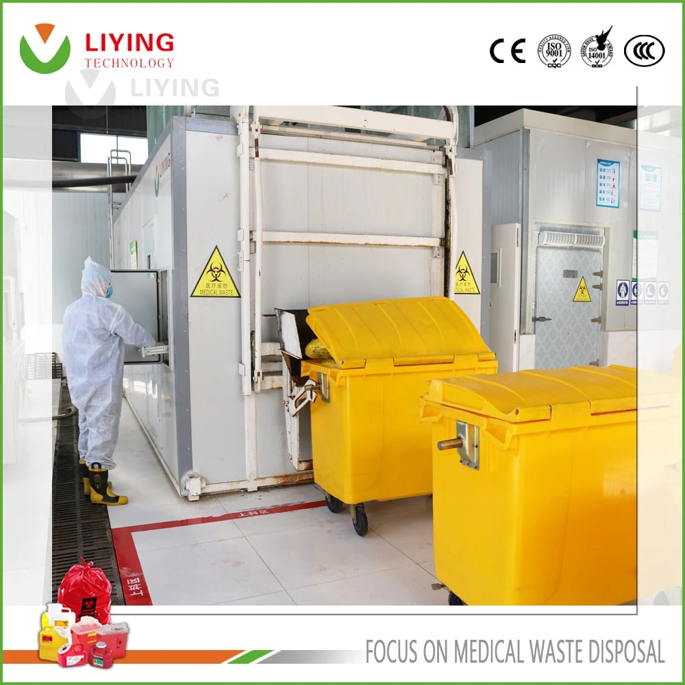 Chino Hospital médico de gestión de residuos de la máquina fabricante con tratamiento de microondas Tecnología