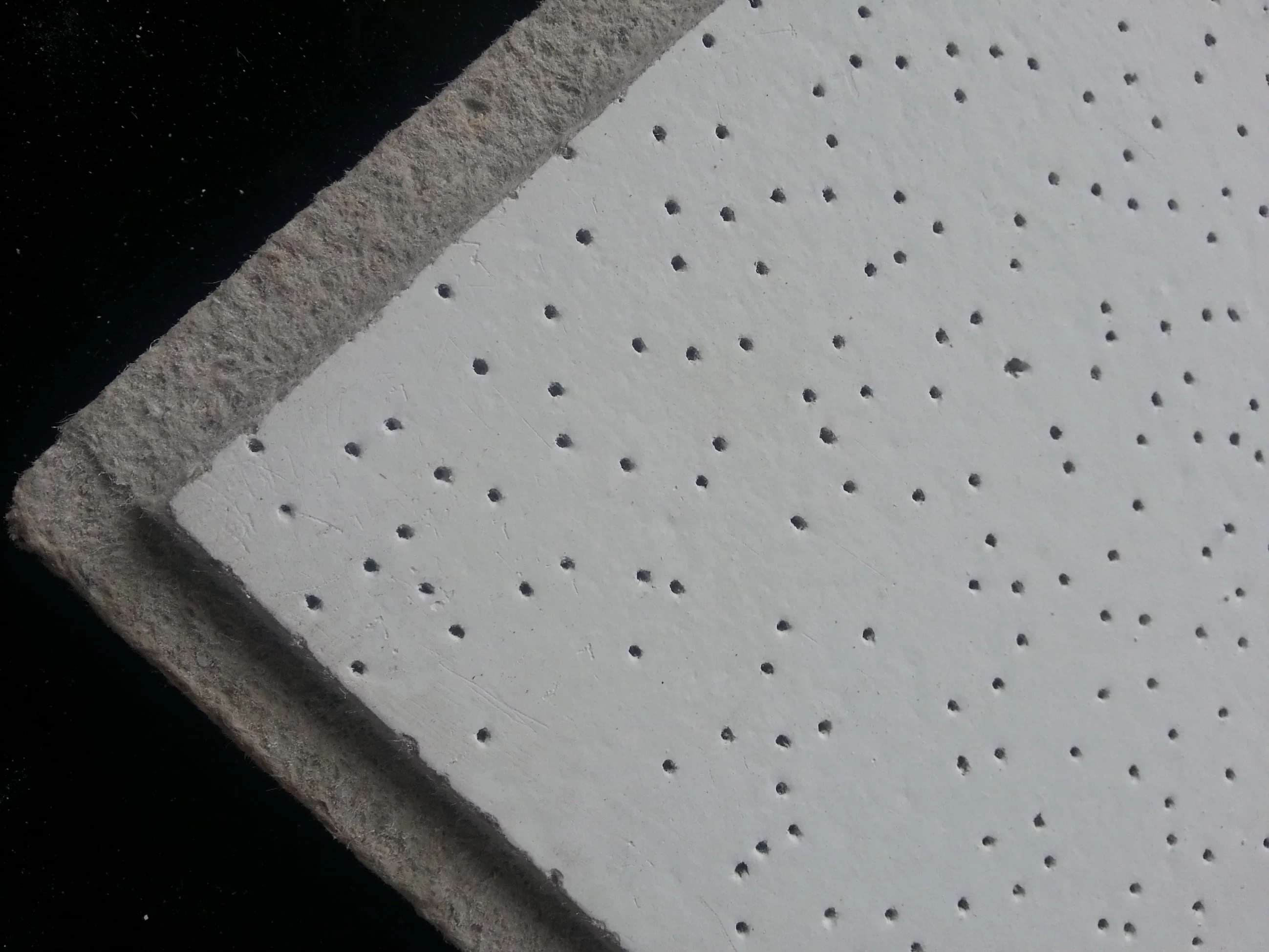 Fibra mineral isolamento acústico absorção lã plafon Board Gypsum Board Ângulo da parede