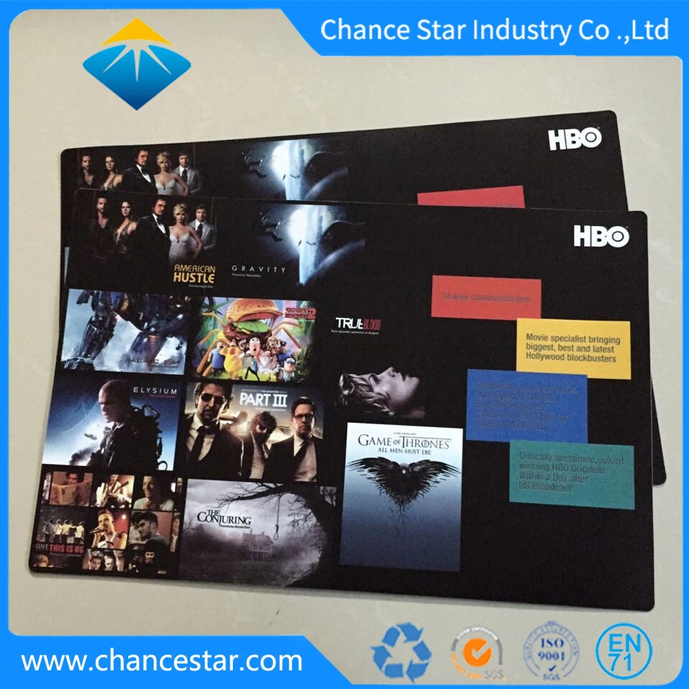 Custom Printed Promotional Black Plastic Desk Mat for Kitchen