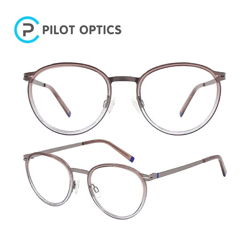 New Style Custom Retro Women and Man Mixed Metal Acetate Optical Frames