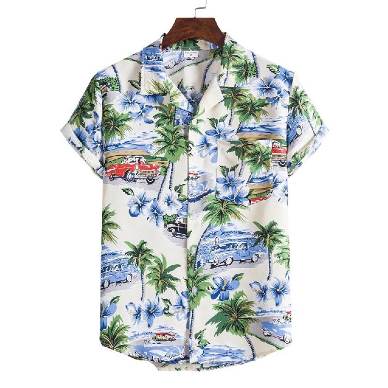 Adult Summer Apparels DIY Custom Pattern Spandex Hawaiian Shirt