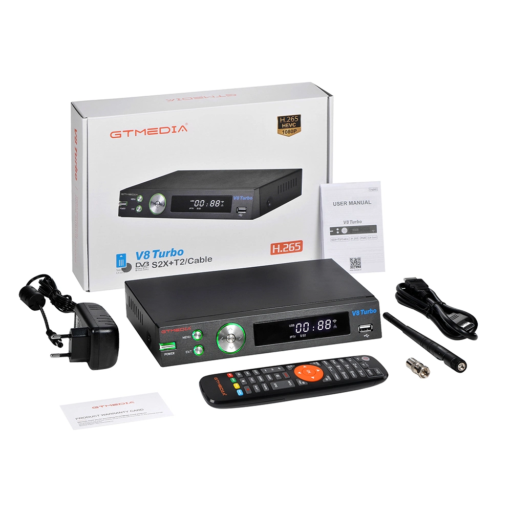 Mayorista Gtmedia V8 Turbo HEVC H. 265 10bit DVB S2 T2 cable Digital FTA receptor de TV por satélite