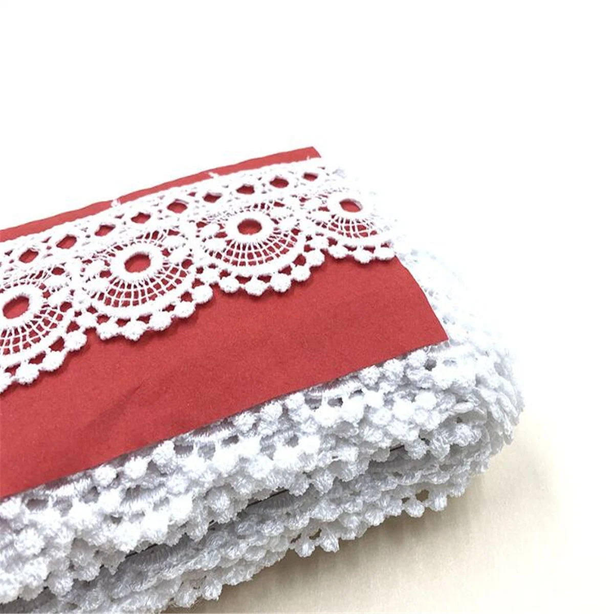 African French Embroidery Lace Fabric White Guipure Embroidered Lace