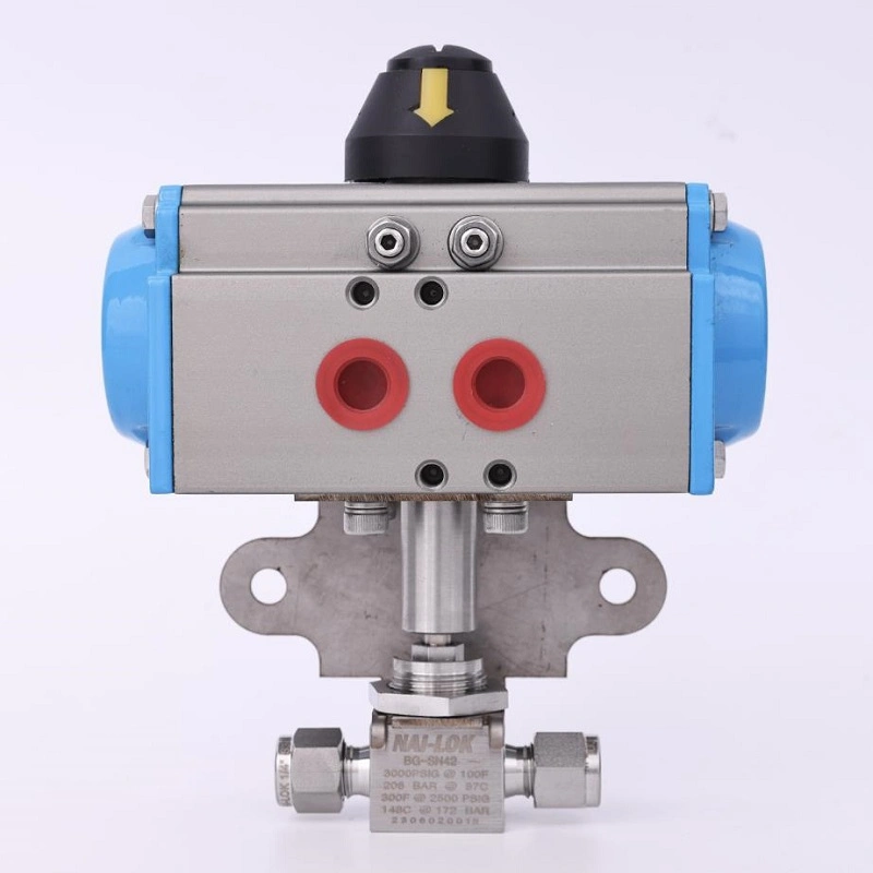 Nai-Lok Stainless Steel 316 3000psi Instrument Valve with Air Torque Pneumatic Actuated Ball Valve Single and Double Actuating Instrument Valves