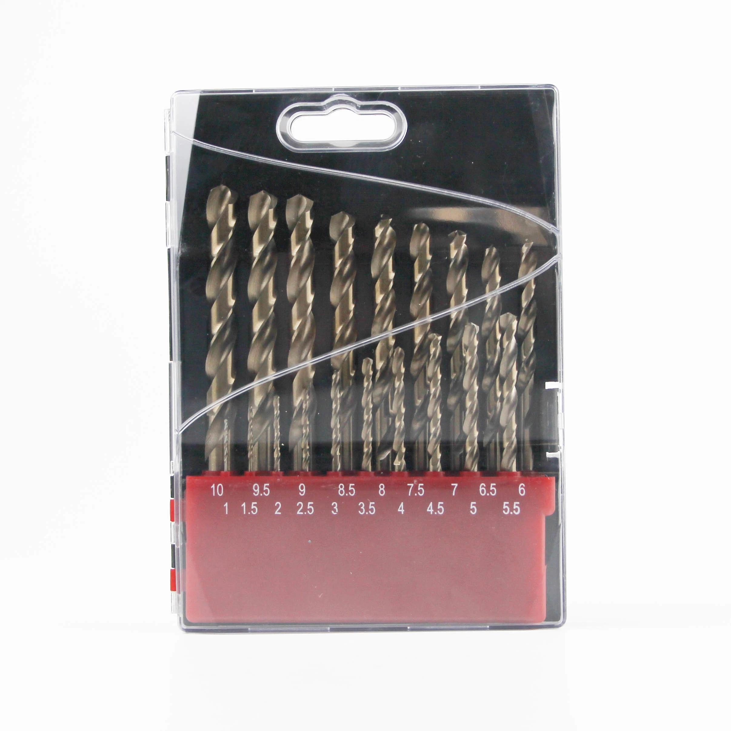 19PCS HSS 4241 Straight Shank Tin-Coated Twist Drill Bit Set 19PCS