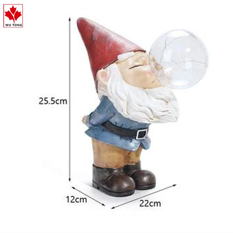 Factory Customized Popular Garden Decorations Dwarfs Solar Lamps Outdoor Courtyard Resin Crafts