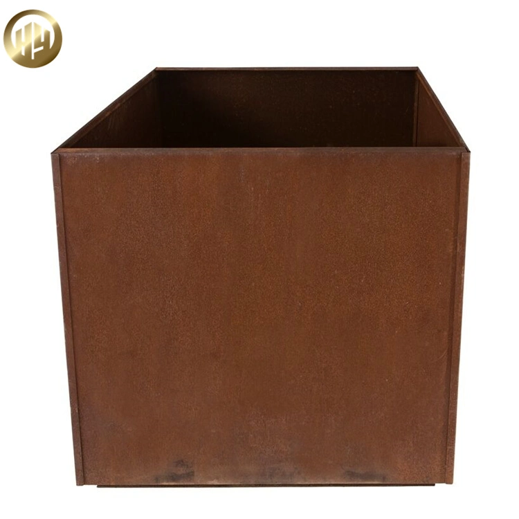 Factory Direct Sale Modern Outdoor Rectangular Metal Flower Pot Garden Decoration Planter Flower