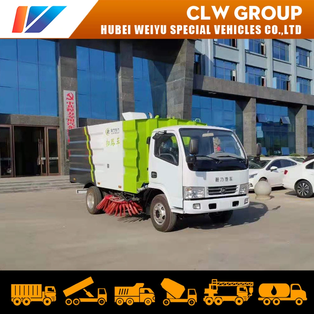 5cbm Dongfeng Diesel Road Sweeper Euro 4 Auto mit vier Besen