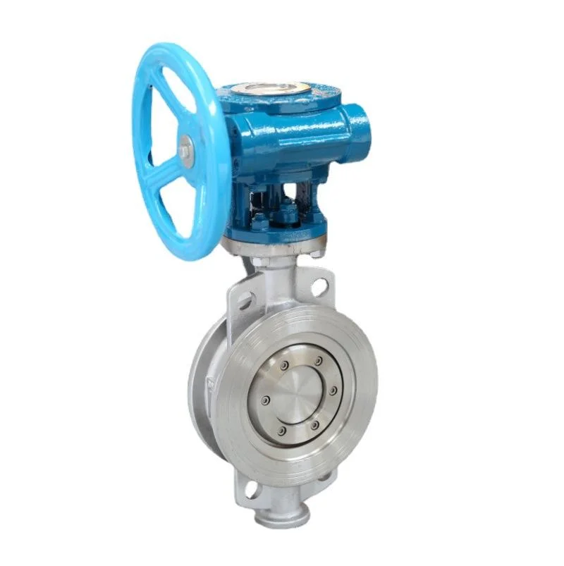 304 Stainless Steel Multi-Level Metal Hard Seal Wafer Butterfly Valvetriple Eccentric Worm Gear Flange Butterfly Valve