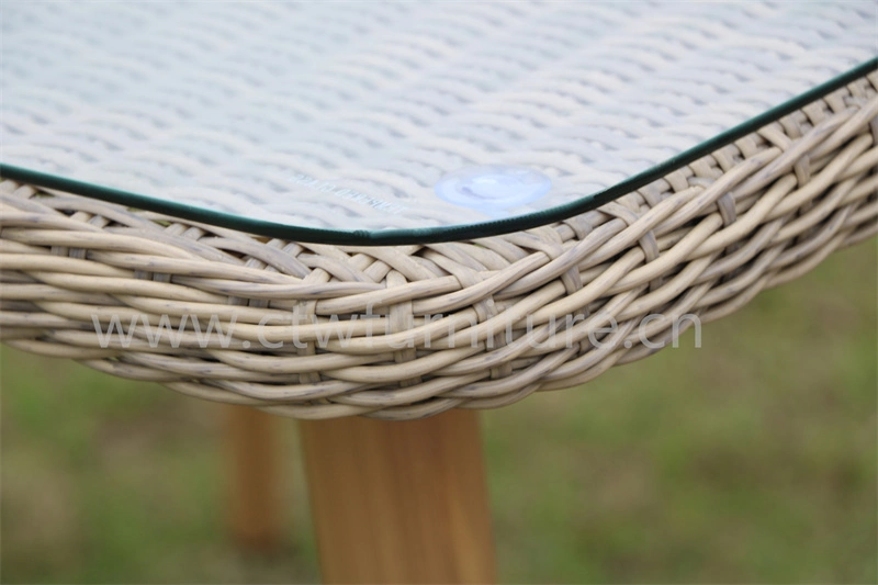 Mesa de sillas de recreo impermeable de mimbre de ratán de PE Garden