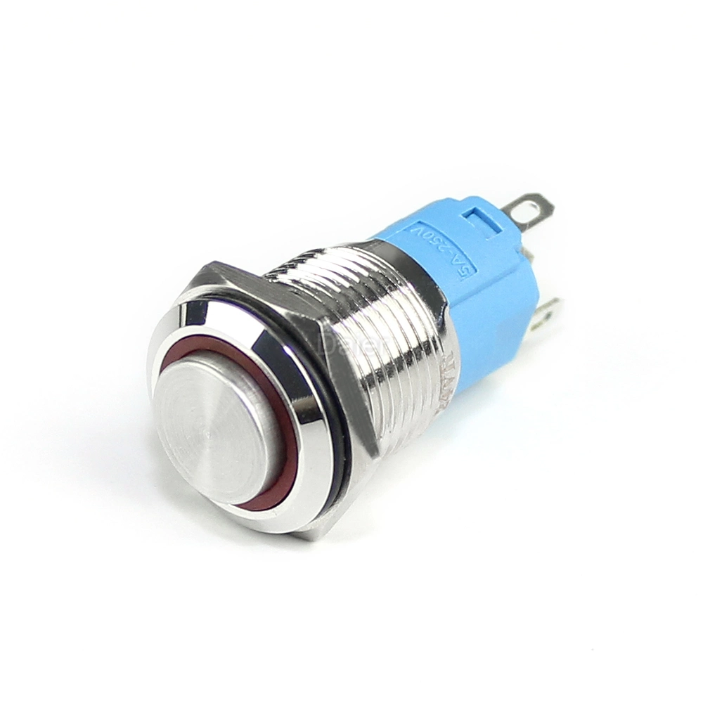 16mm 5pin Momentary 12V LED Illuminated Metal Push Button Switch