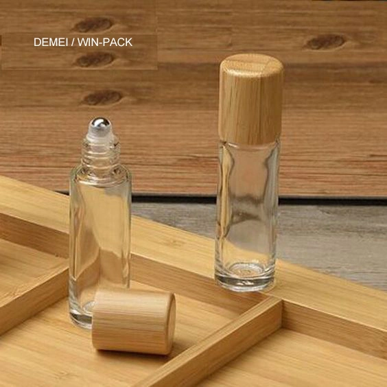 Custom Empty Cosmetic Packaging Bamboo Glass Bottle for Lotion