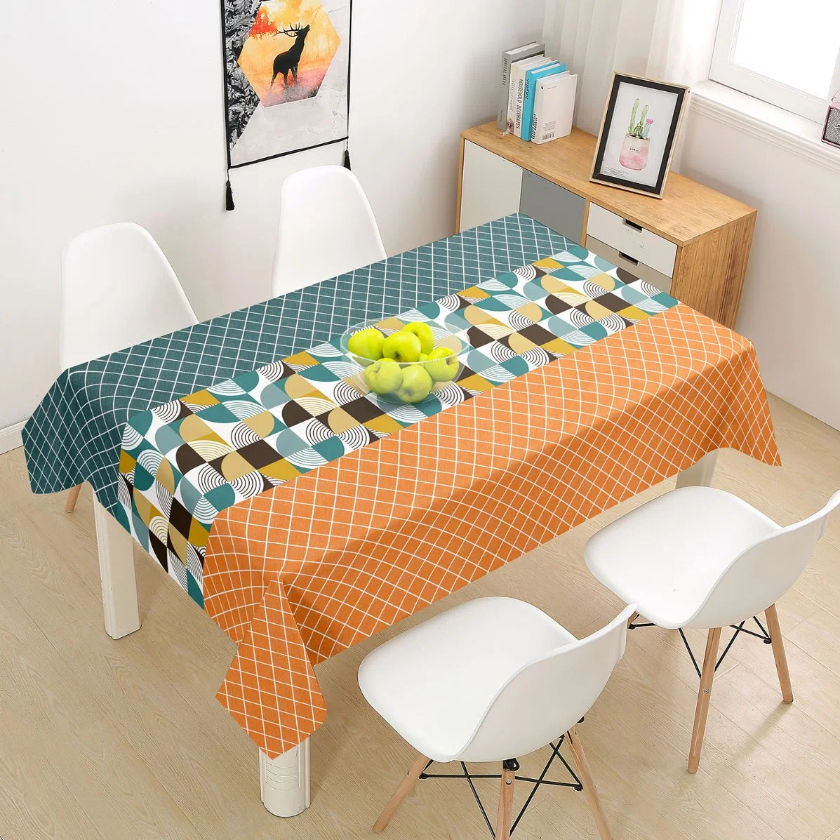 Nuevo diseño PVC Printed Checkered Pattern Tablecloth cubierta impermeable para mesa Tela de mesa de plástico