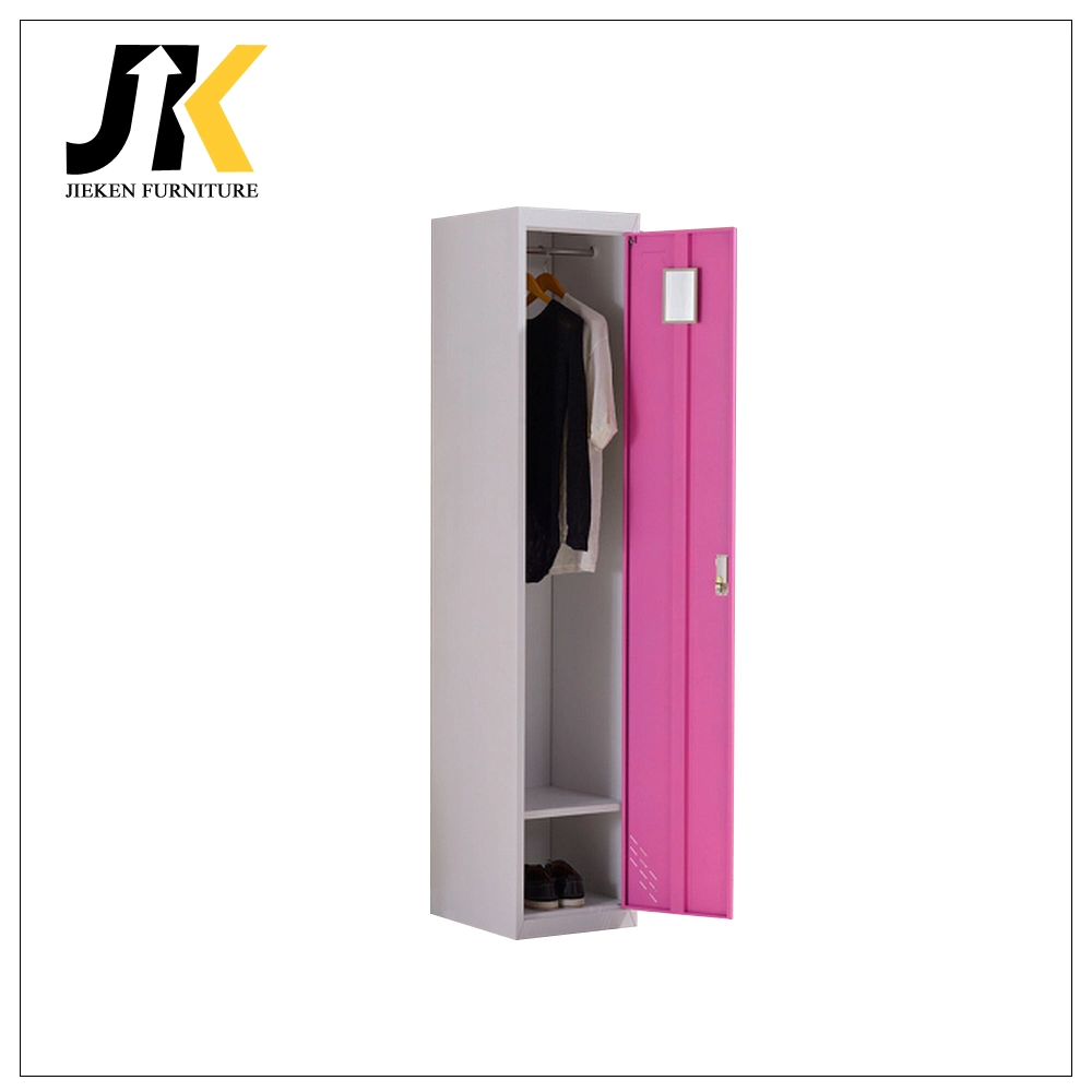 Single Door Pink Narrow Steel Wardrobe/Locker