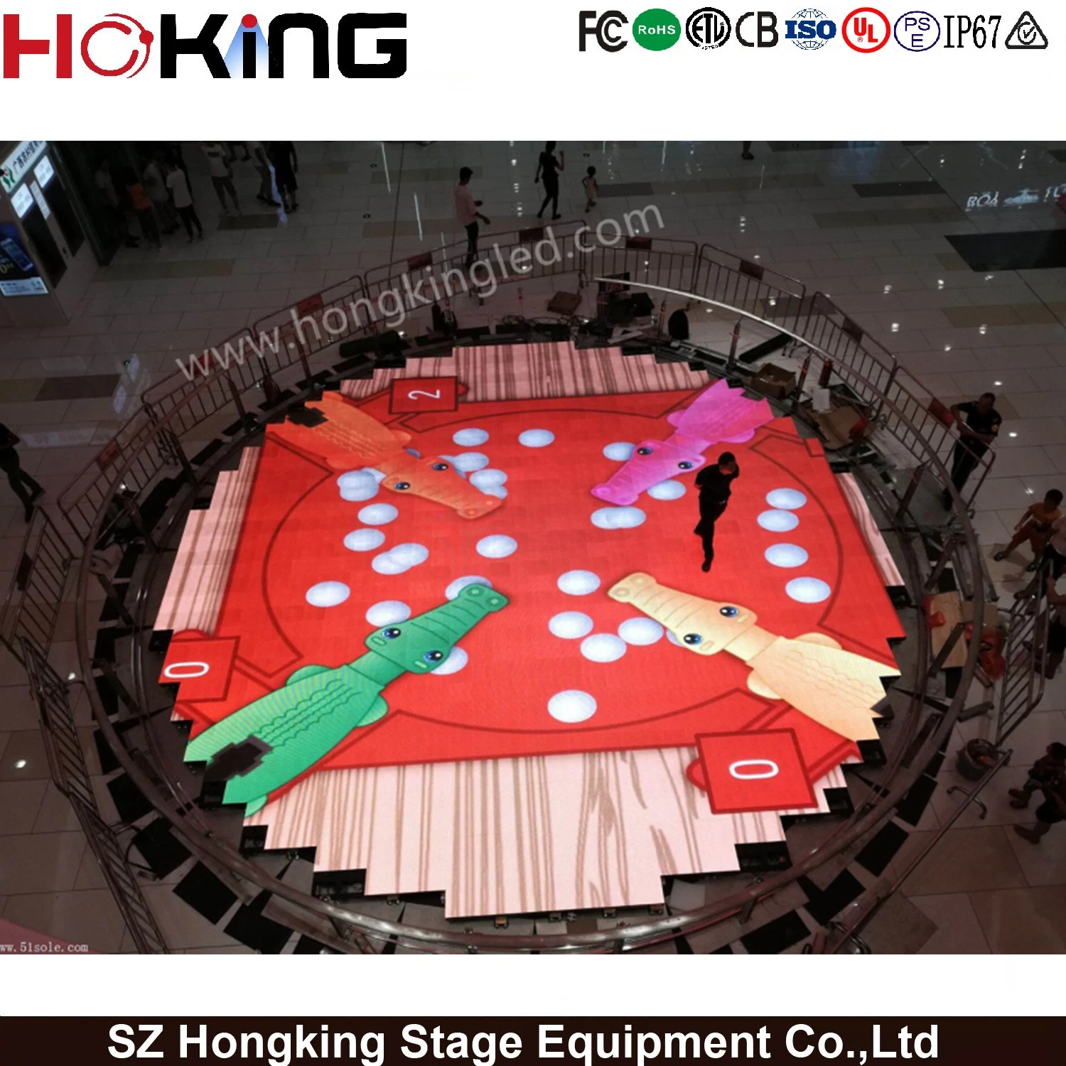 P5.2 Indoor 500X500 Dance Floor LED Display with Interactive System