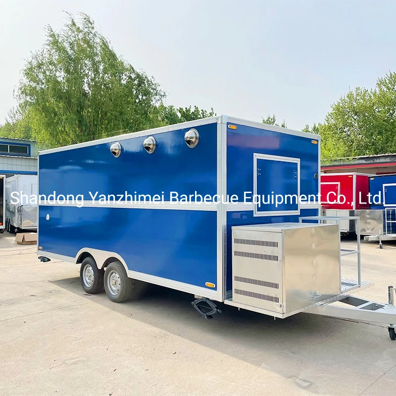 BBQ Coffee Ice Cream Waffle Crepe Food Trailer Fiberglass Braking System Auto Food Truck Food Cart