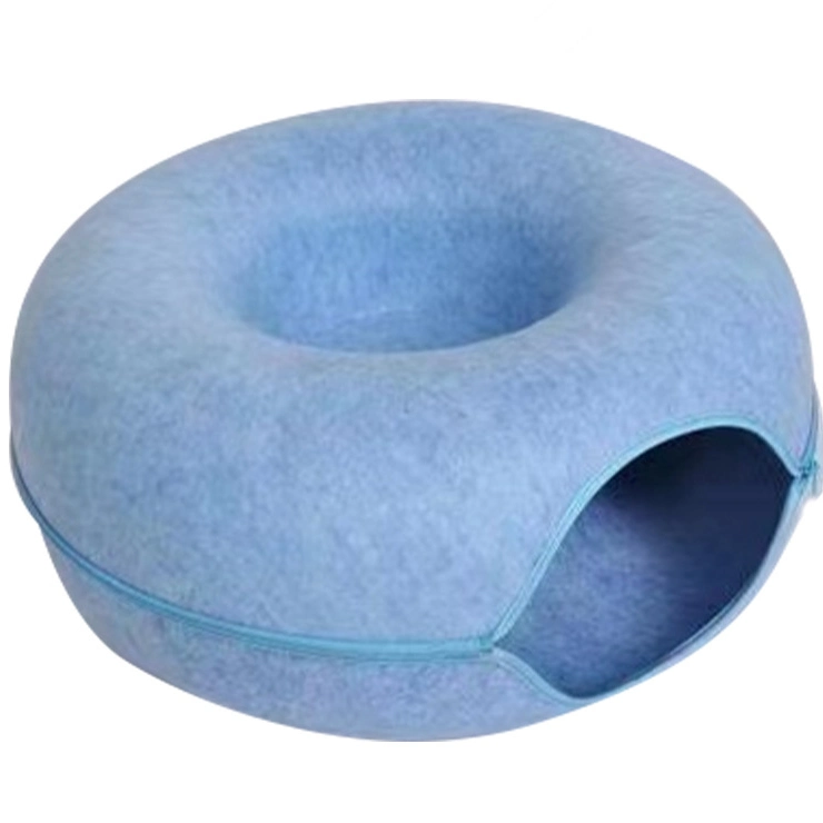 Felt Donut Cat Cote with Tunnel Suitable for Small Cat