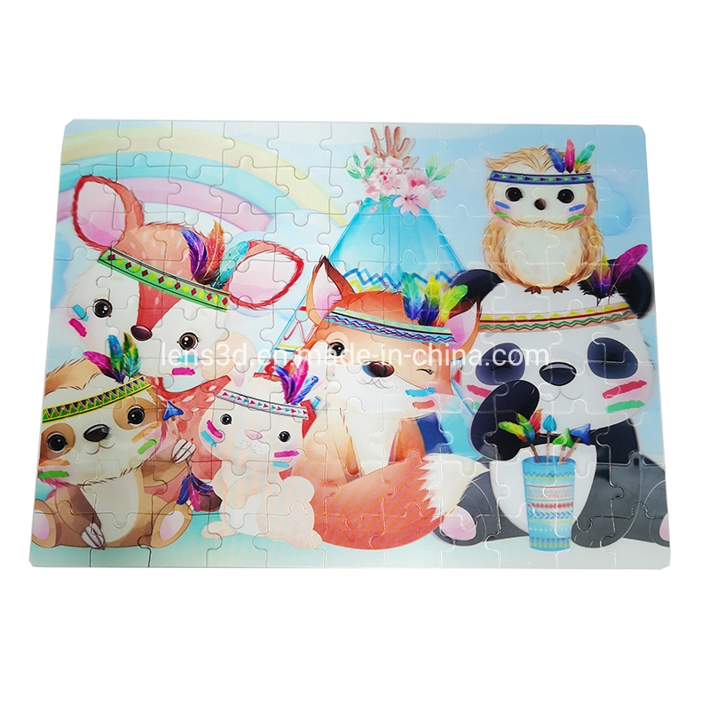 3D Lenticular Printing Children Jigsaw Puzzle with Cute Animals