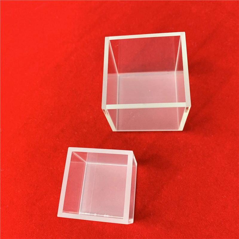 Laboratory Customized Broad Spectral Optical High Transmission Four Sides Clear Polish Cubic Quartz Glass Cuvette