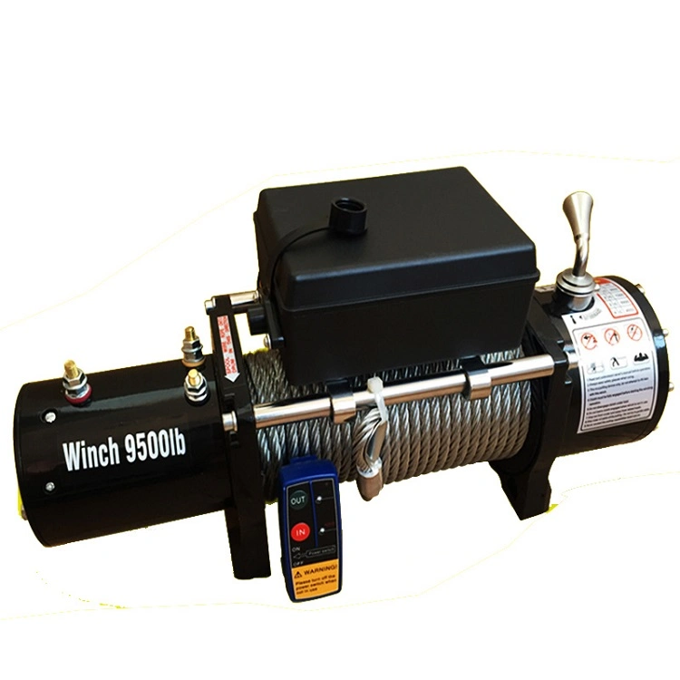 Auto Power 12V/24V Cable Control Electric Winch with Wire Rope