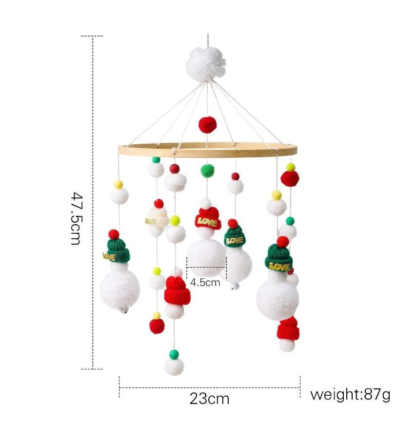 China Wholesale/Supplier Children Toy Wooden Bed Bell Baby Toy Christmas Decoration Pendant