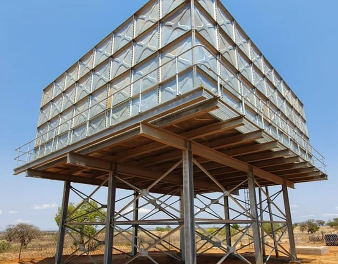 100 M3 Factory Whole Sale Africa Kenya High Quality HDG Gaivanzied Steel Water Storage Tank