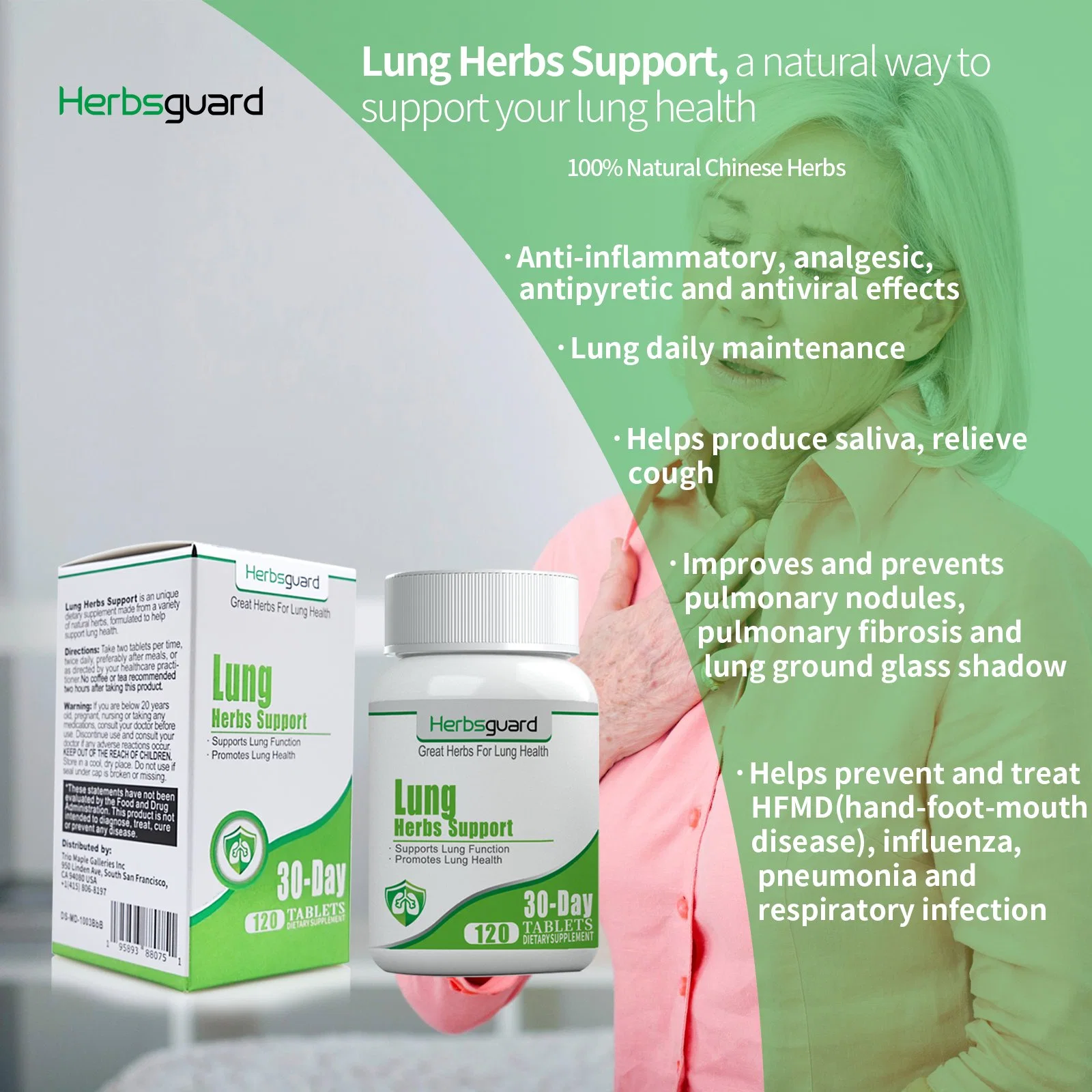 Traditional Herbal Extracts Dietary Supplement Support Lung Health Daily Maintenance Health