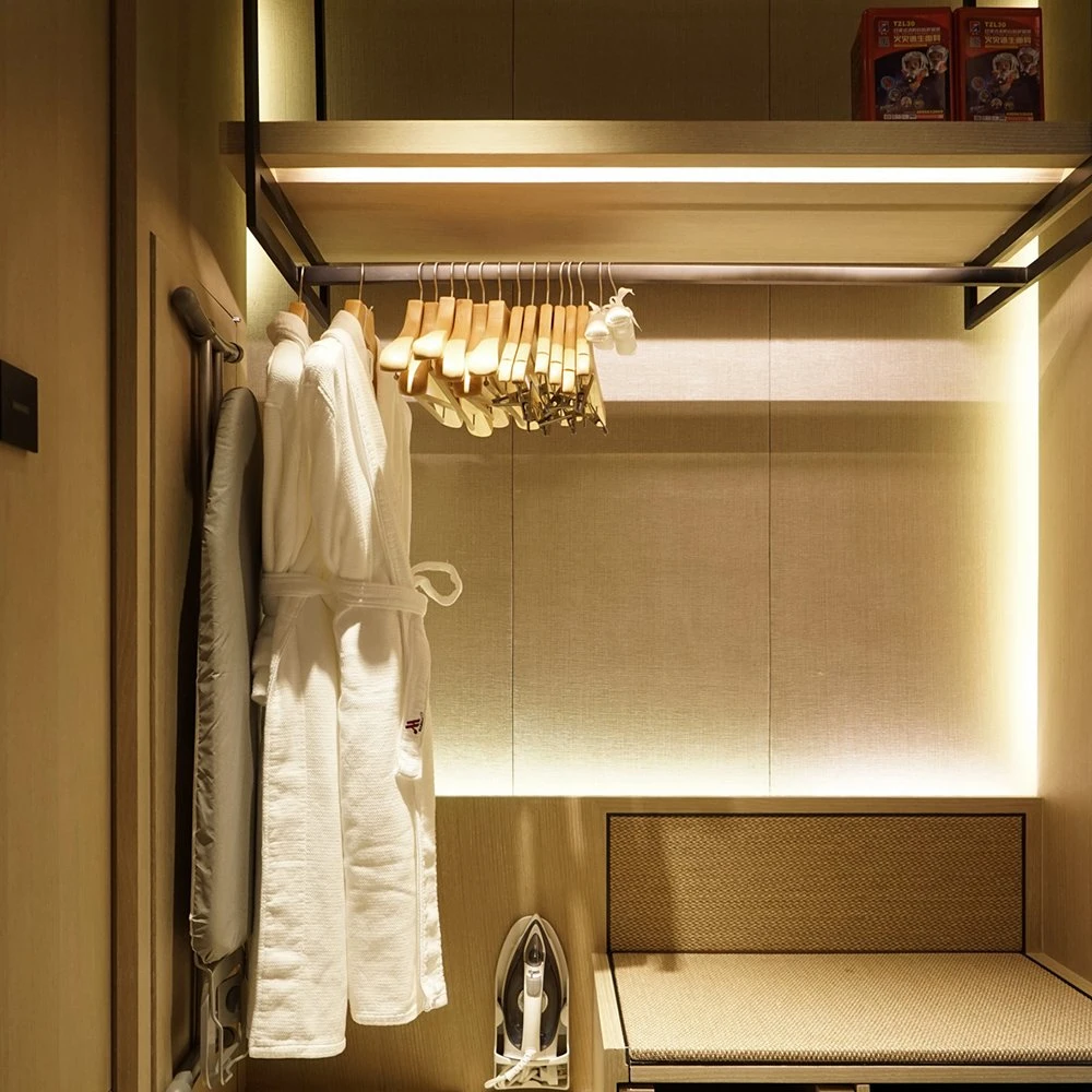 Made in China Hotel Modular Wardrobe with Oak Wood Venner